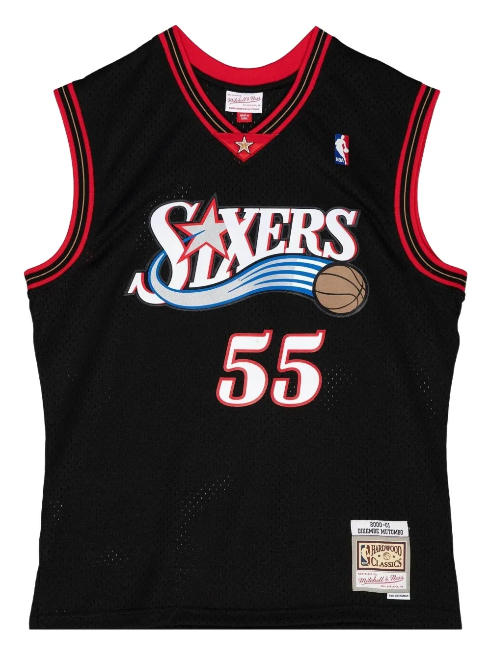Mitchell & Ness x NBA 76ers 2000 Dikembe Mutombo Swingman tank top | Black | Image 1