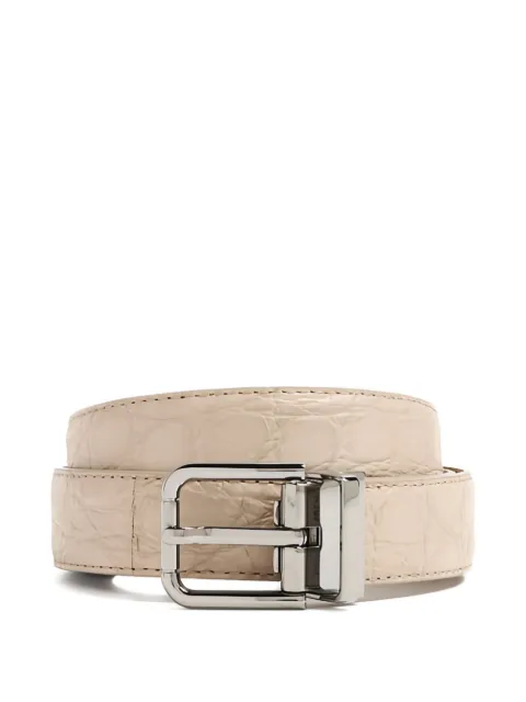Dolce & Gabbana crocodile-effect buckle leather belt