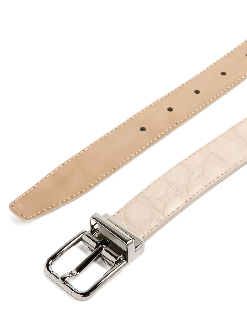 Dolce & Gabbana Riem met krokodillen-reliëf Beige