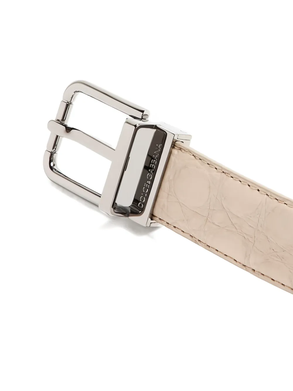 Dolce & Gabbana crocodile-effect buckle leather belt - Beige