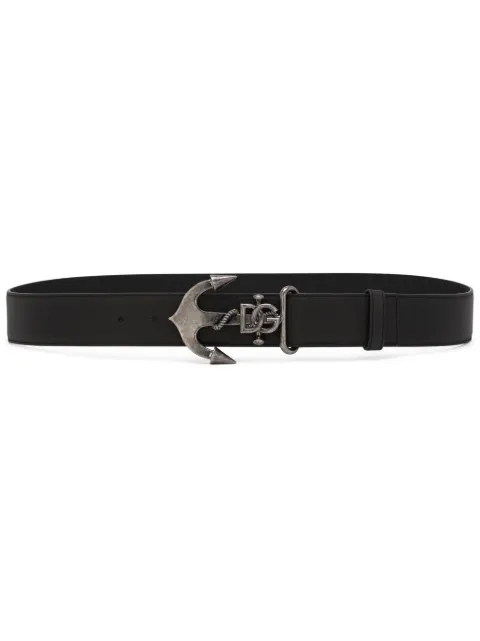 Dolce & Gabbana logo-plaque leather belt 