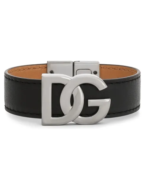 Dolce & Gabbana logo-plaque leather bracelet