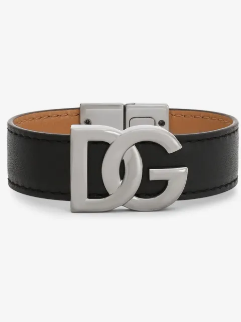 Dolce & Gabbana logo-plaque leather bracelet