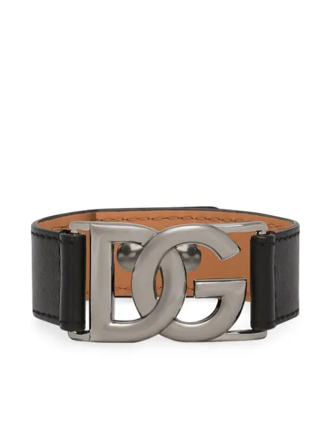 Dolce & Gabbana Lederarmband mit Logo-Schild