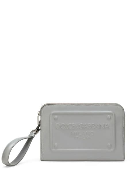 Dolce & Gabbana pochette zippée à logo embossé