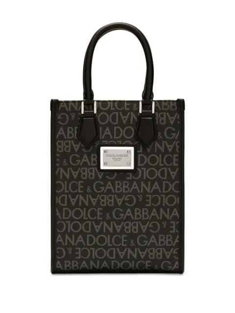 Dolce & Gabbana logo-print cotton-blend tote bag