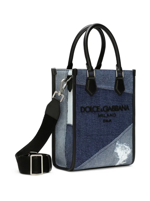 バッグ D&G Patchwork Leather Boston Bag Crag