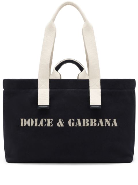 Dolce & Gabbana logo-print canvas shoulder bag