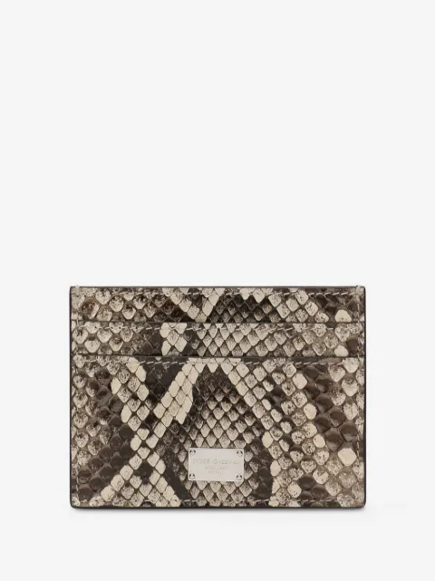 Dolce & Gabbana logo-plaque snakeskin-print cardholder