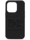 Dolce & Gabbana logo-embossed rubber iPhone 14 Pro case - Black