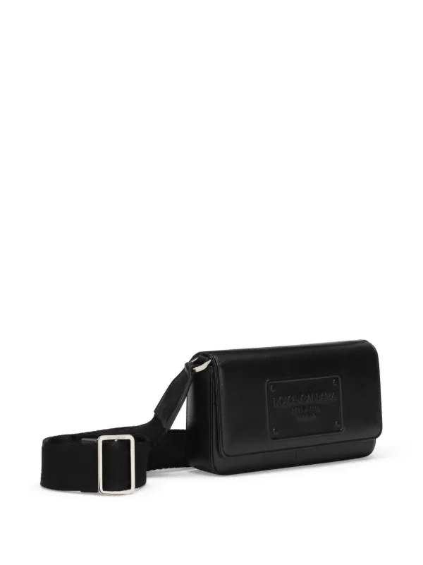 Dolce & Gabbana logo-embossed Leather Mini Shoulder Bag | Black
