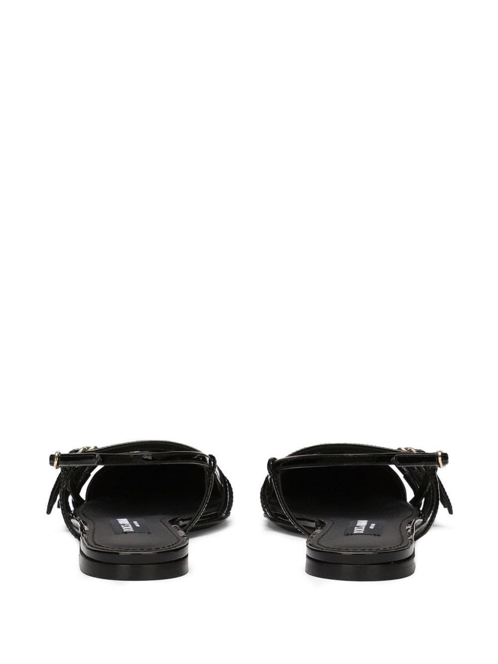 Shop Dolce & Gabbana Patent-finish Leather Ballerina Shoes In Black