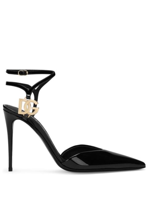 Dolce & Gabbana DG logo-plaque leather pumps