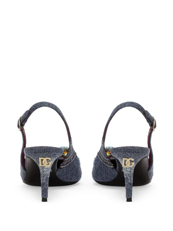 ★PEDRO★PEDRO Icon Denim Pointed Slingback Pumps/送料込 Dolce & Gabbana crystal-embellished Denim Slingback Pumps