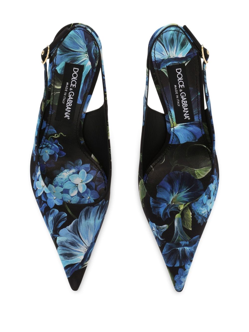 Dolce & Gabbana floral-print Charmeuse Slingback Pumps - Farfetch