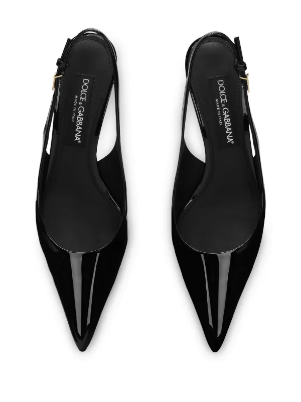 Dolce & Gabbana ビジュー DGロゴ ヒール サンダル ブラック Patent leather mules with DG logo in Black for Women