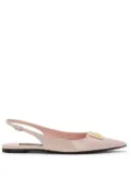 Dolce & Gabbana DG leather slingback ballerina shoes - Pink