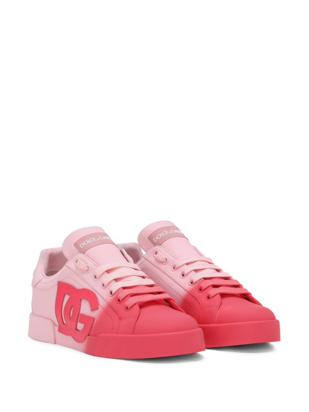 Shop Dolce & Gabbana Portofino Gradient Leather Sneakers In Pink