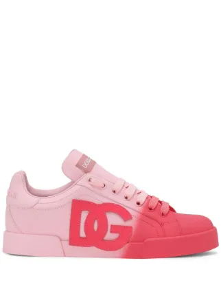 Dolce & Gabbana Portofino Gradient Leather Sneakers | Pink