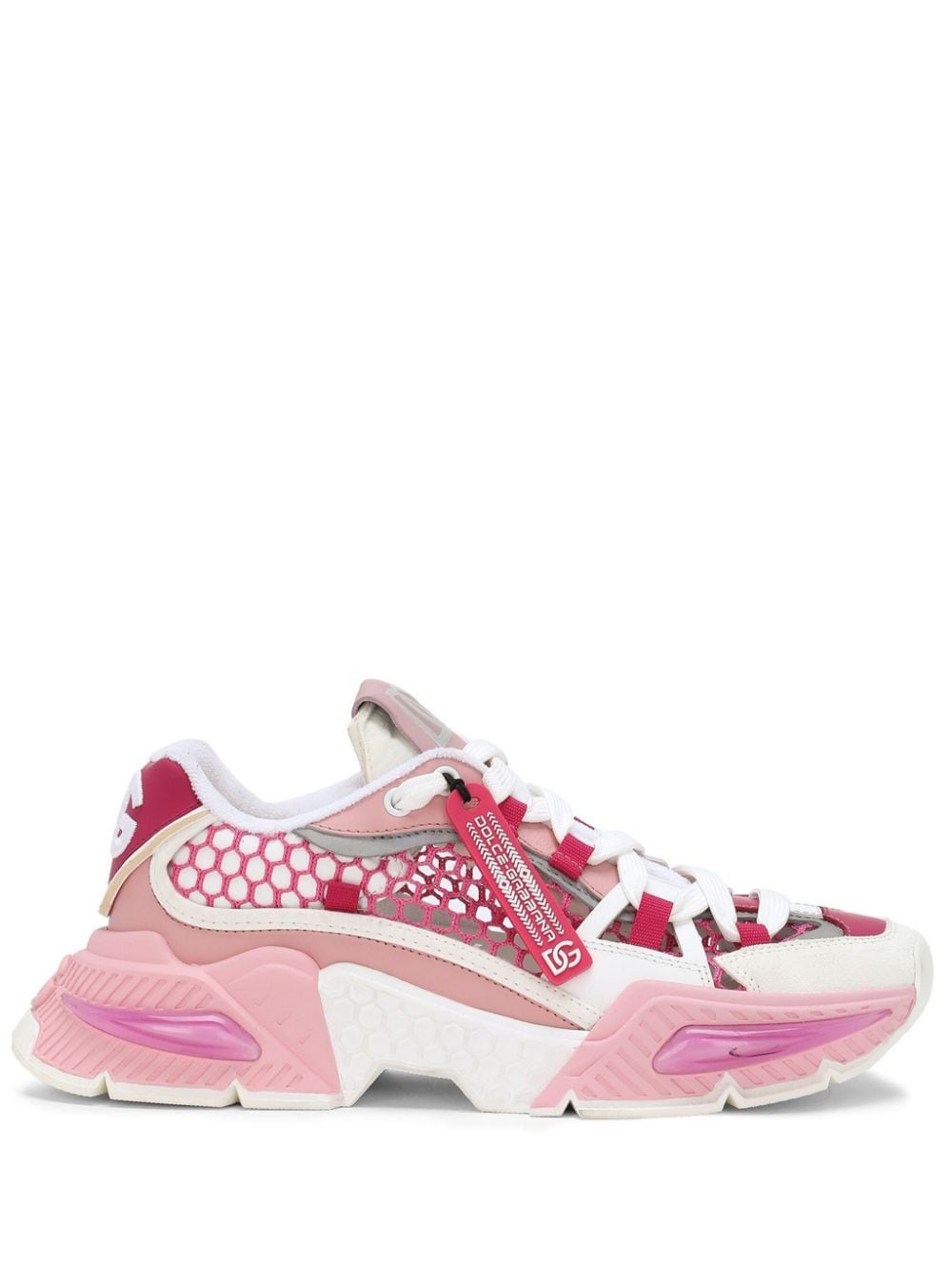 Shop Dolce & Gabbana Airmaster Chunky Mesh Sneakers In Pink