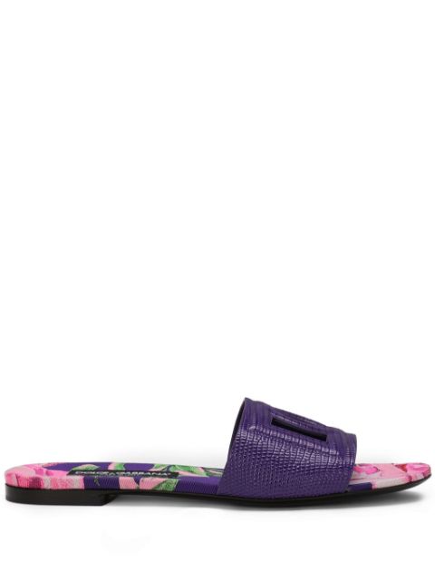 Dolce & Gabbana DG lizard-effect leather slides Women