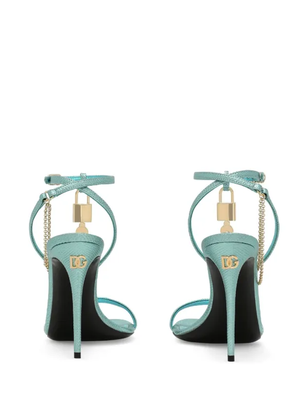Dolce & Gabbana Keira Leather Sandals | Blue | FARFETCH