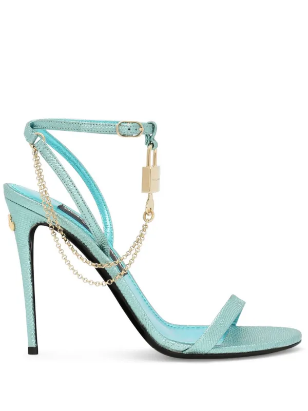 【関税込み】dolce & gabbana 'Keira' sandals Keira logo patent leather sandals in black - Dolce Gabbana