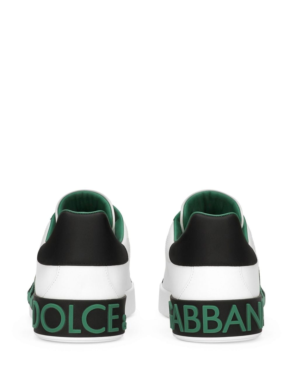 Shop Dolce & Gabbana Portofino Leather Sneakers In White