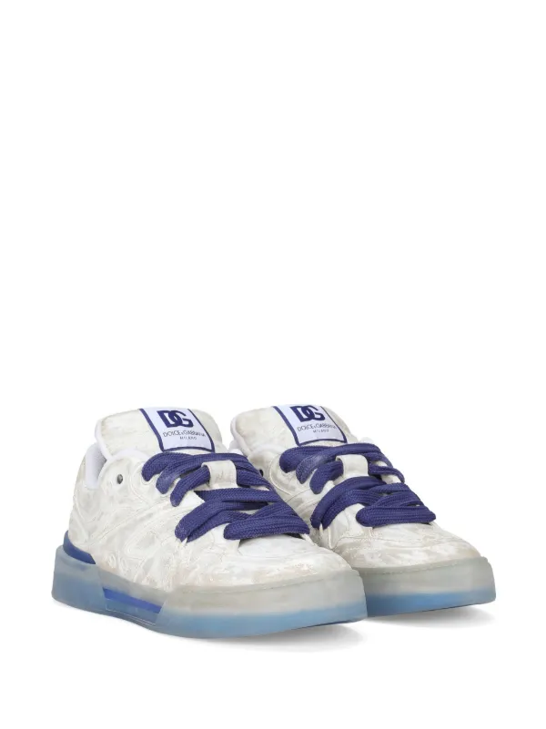 関税込 ドルチェ＆ガッバーナ New Roma スニーカー デニム ロゴ Dolce & Gabbana New Roma スニーカー | ホワイト | FARFETCH JP