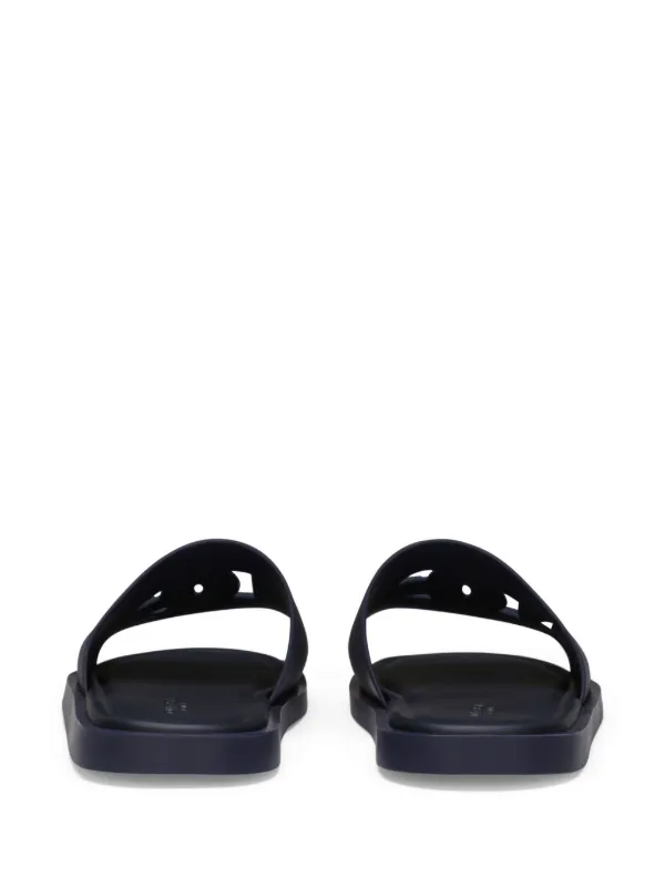 Dolce & Gabbana logo-embossed cut-out Slides | Blue | FARFETCH