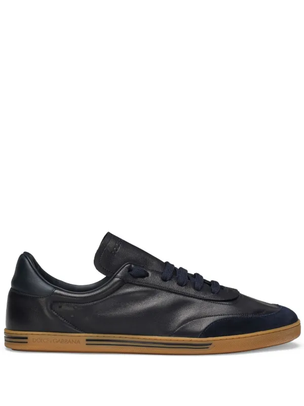 【Dolce&Gabbana】 Saint Tropezレザースニーカー ゴールドのメンズ SAINT TROPEZ ラミネートレザー スニーカー