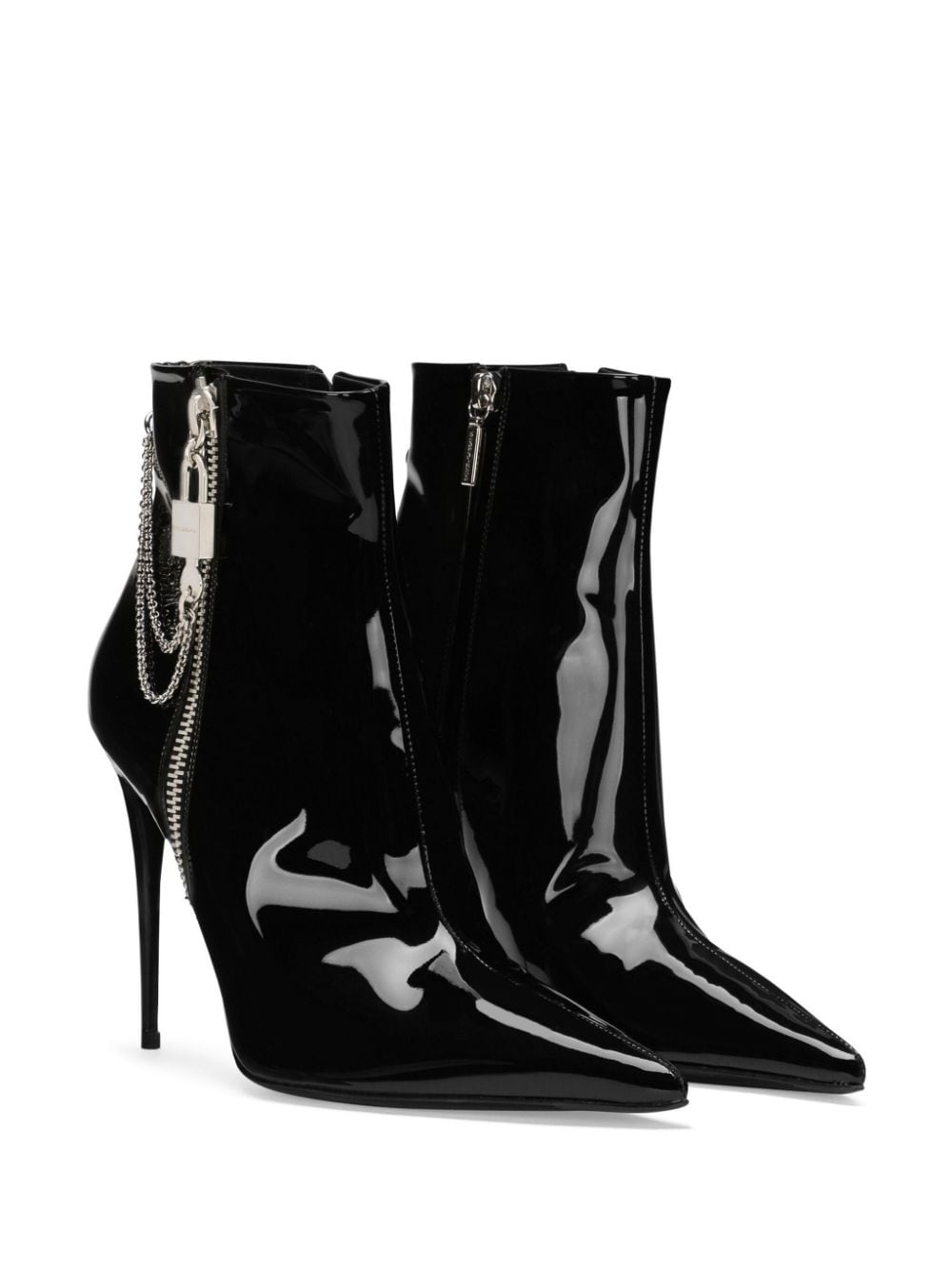 Shop Dolce & Gabbana 105mm Patent Ankle-boots In Black