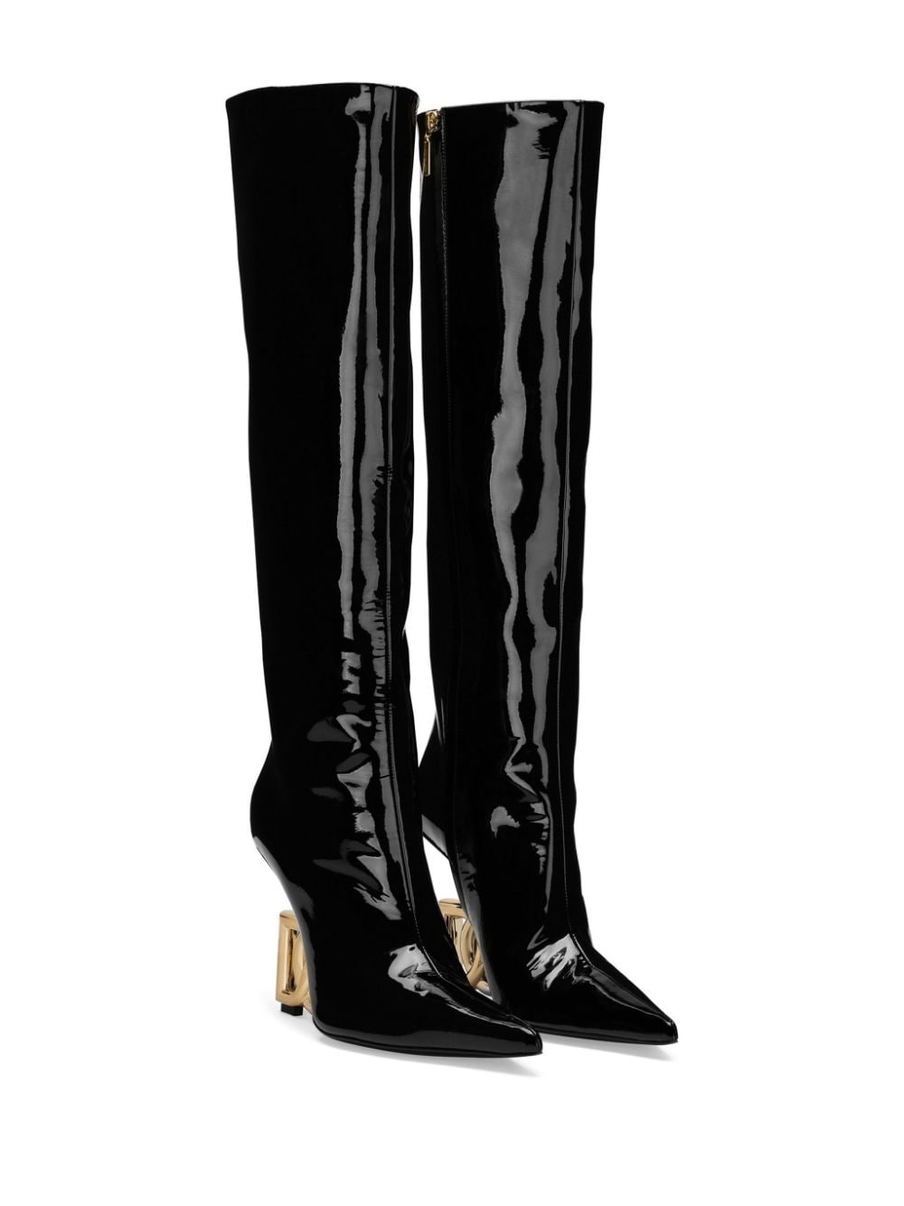Dolce & Gabbana Hoge laarzen met DG-hak - Zwart