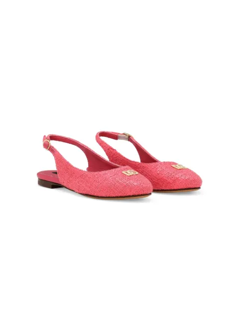 Dolce & Gabbana Kids logo-plaque slingback flats