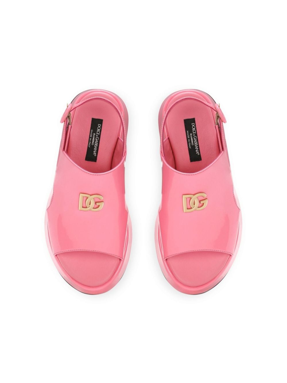 Shop Dolce & Gabbana Dg Patent-leather Sandals In Pink