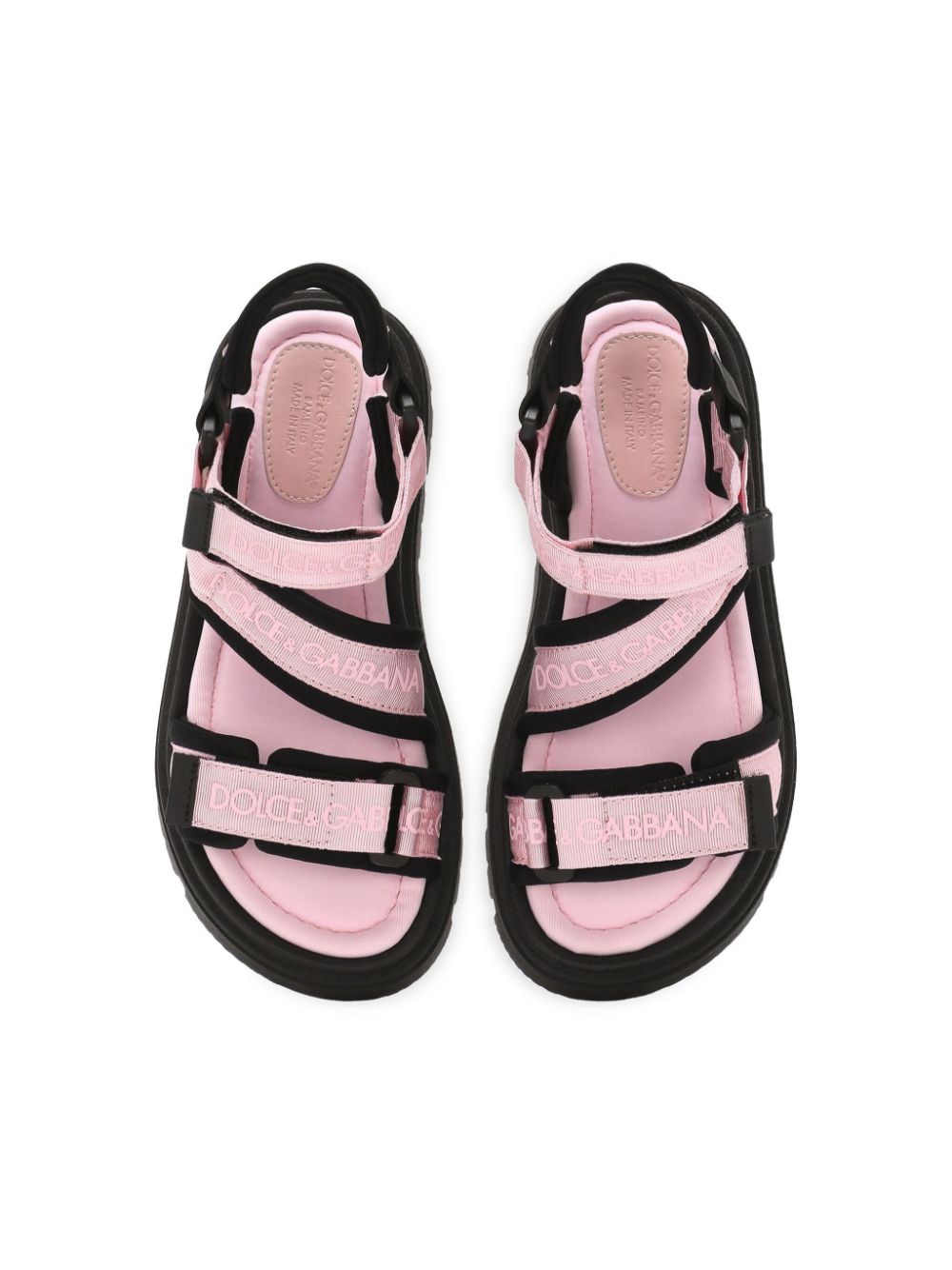 Shop Dolce & Gabbana Branded Grosgrain Sandals In Pink