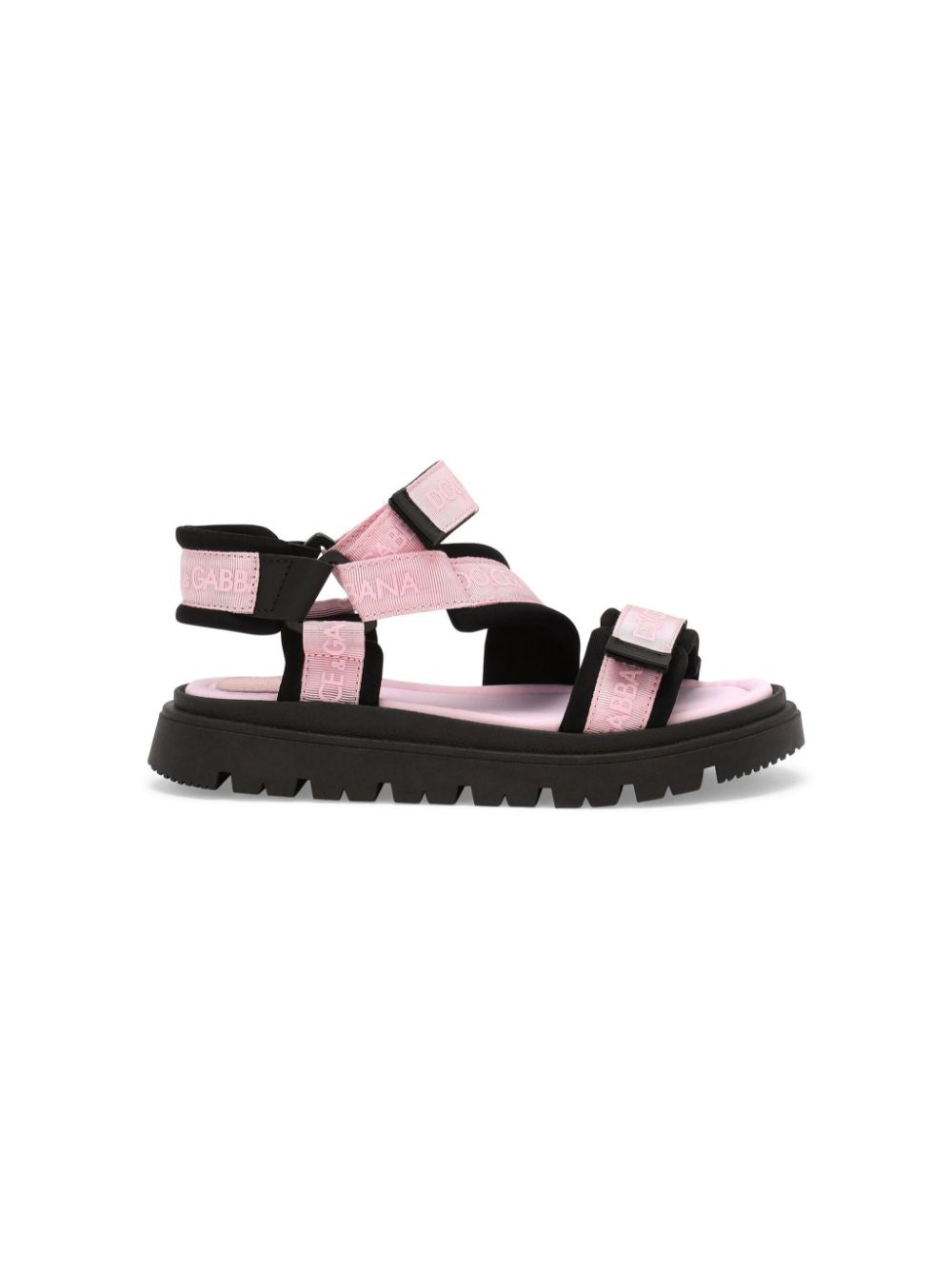 Shop Dolce & Gabbana Branded Grosgrain Sandals In Pink