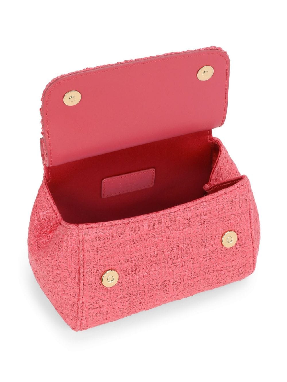 Shop Dolce & Gabbana Mini Sicily Bouclé Bag In Pink