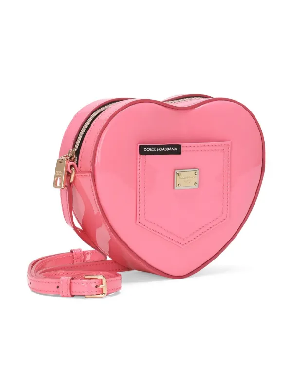 Dolce & Gabbana Kids Heart Patent Leather Shoulder Bag