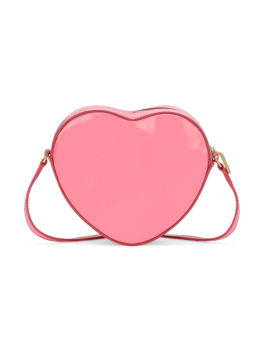 Shop Dolce & Gabbana Heart Patent Leather Shoulder Bag In Pink
