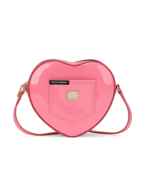 Dolce & Gabbana Kids Bolsa Heart de couro envernizado