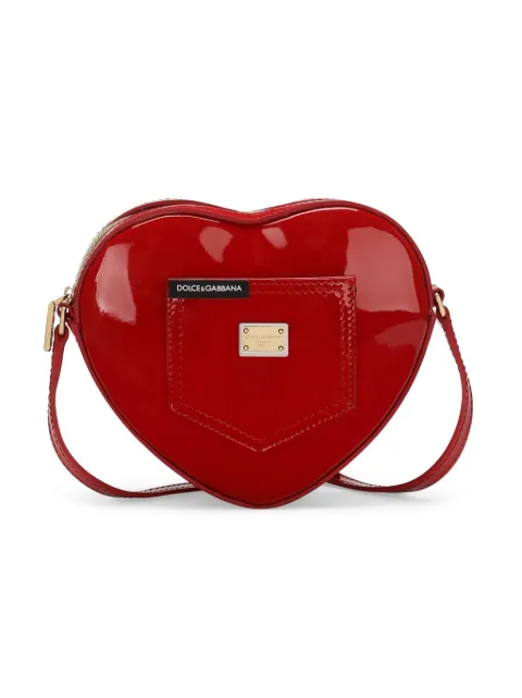 Dolce & Gabbana Kids bolsa crossbody de charol en forma de corazón