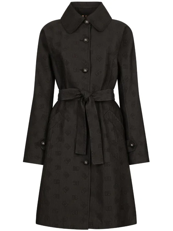 DOLCE&GABBANAトレンチコート Dolce & Gabbana ロゴジャカード トレンチコート | ブラック