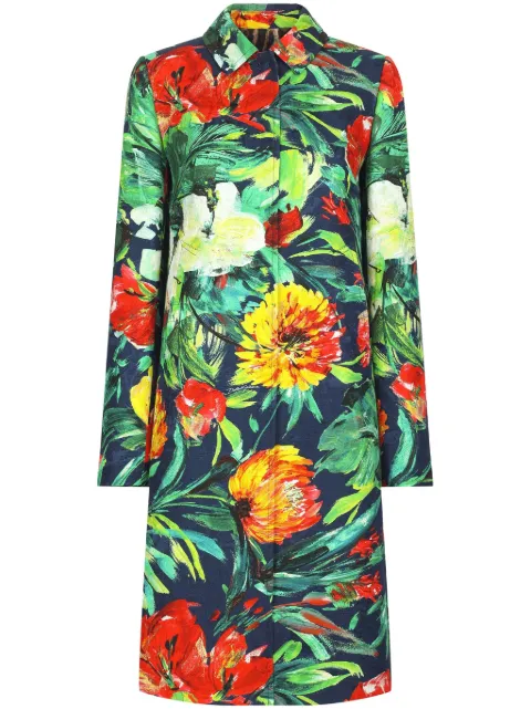 Dolce & Gabbana floral-print single-breasted coat