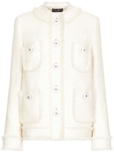 Dolce & Gabbana round-neck tweed jacket
