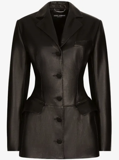 Dolce & Gabbana single-breasted leather blazer