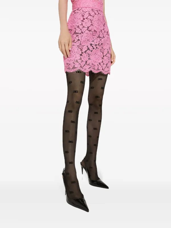 DOLCE & GABBANA フロラルレスミニスカト F4B7LTHLM7L F0758 Dolce & Gabbana Floral Lace Miniskirt | Pink | FARFETCH