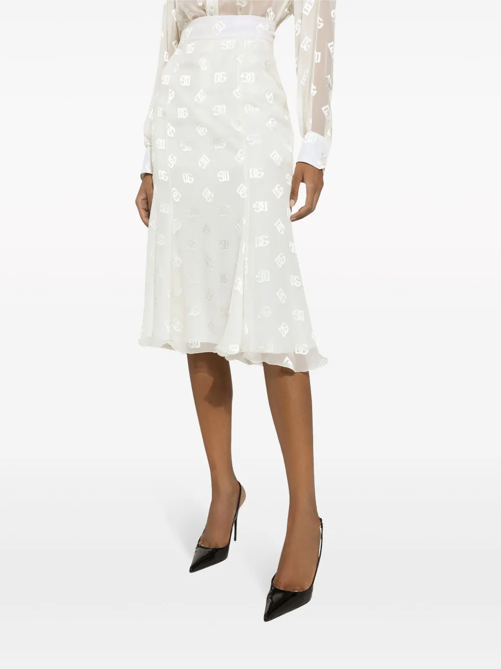 Dolce & Gabbana Elastic Waist Skirt In Weiss