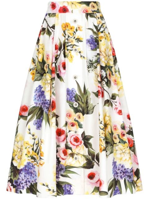 Dolce & Gabbana floral-print midi skirt