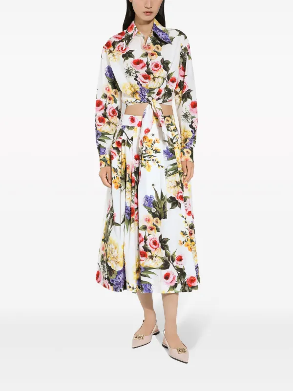 Dolce & Gabbana floral-print Midi Skirt | White | FARFETCH